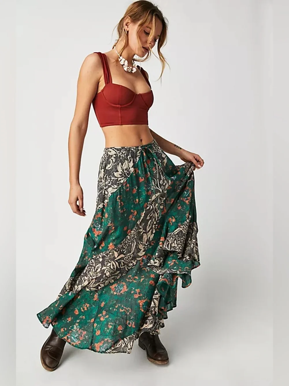 Free people Jackie skirt boho maxi size large